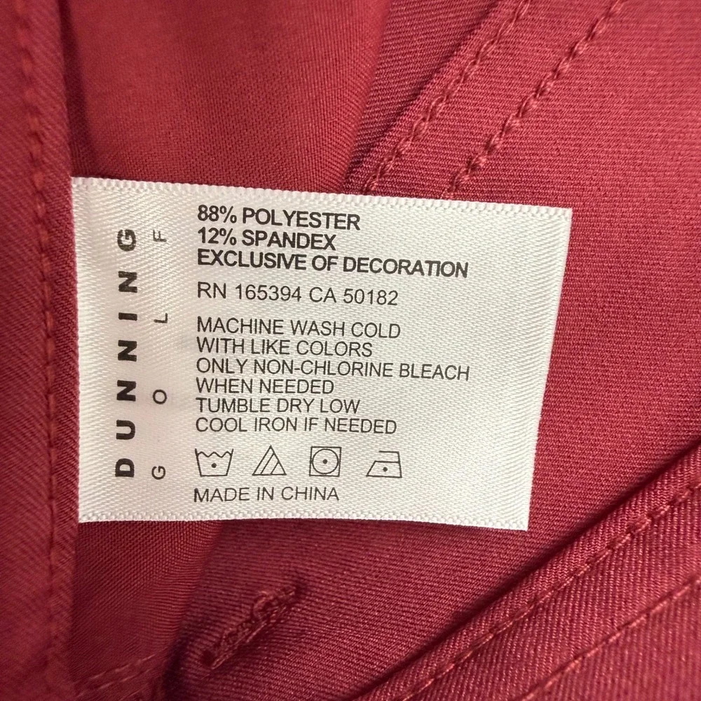 Dunning Golf Mens Burgundy Performance Stretch 5-Pocket Pants 38x32 DN801805EB